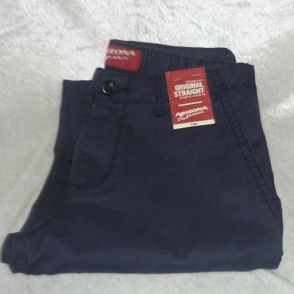 Men's Pants Arizona Straight leg Chinos Flat Front size 33x30 NEW - Picture 2 of 5